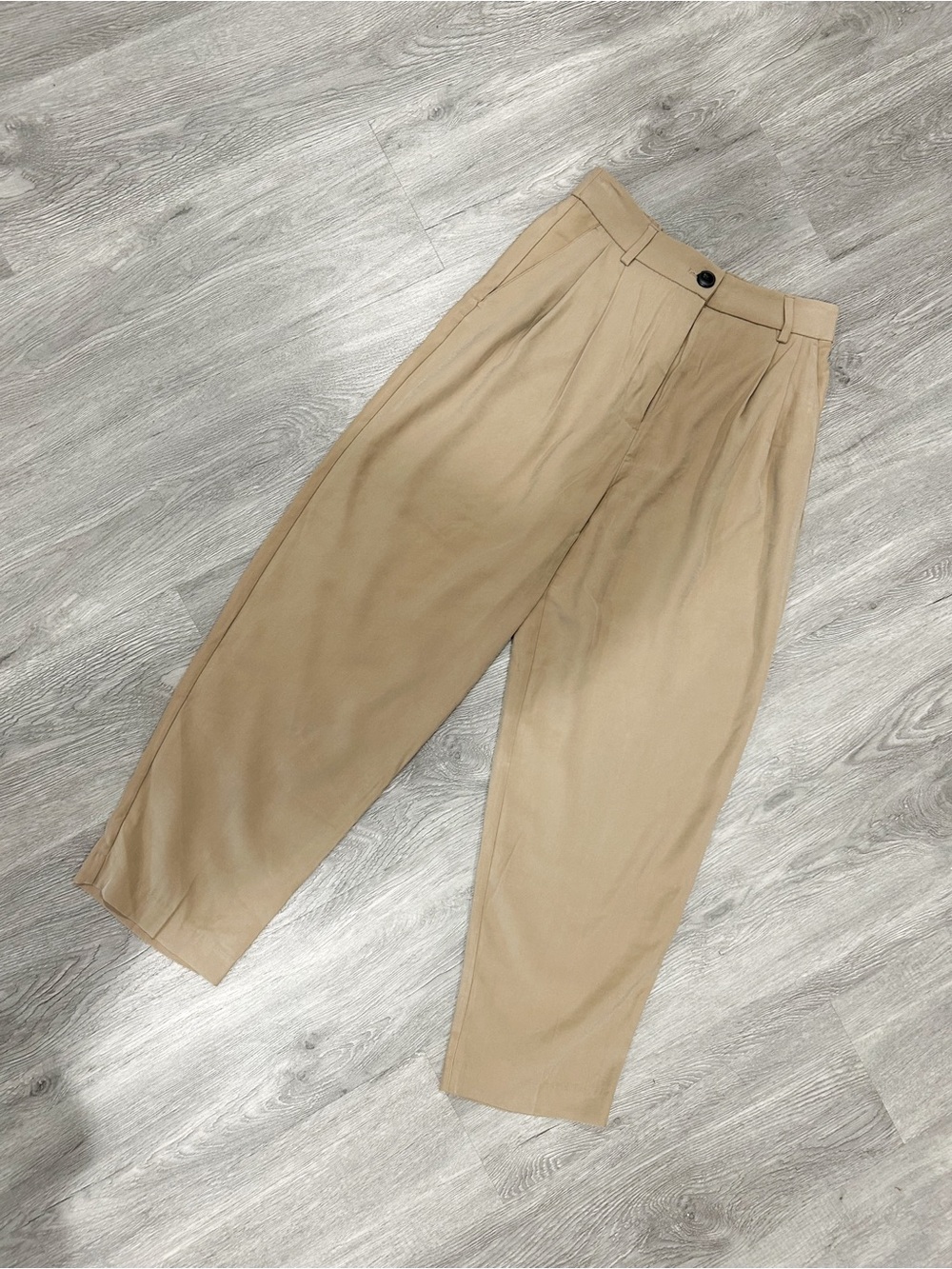 H&M Men's Tan Pleated Chino Pants